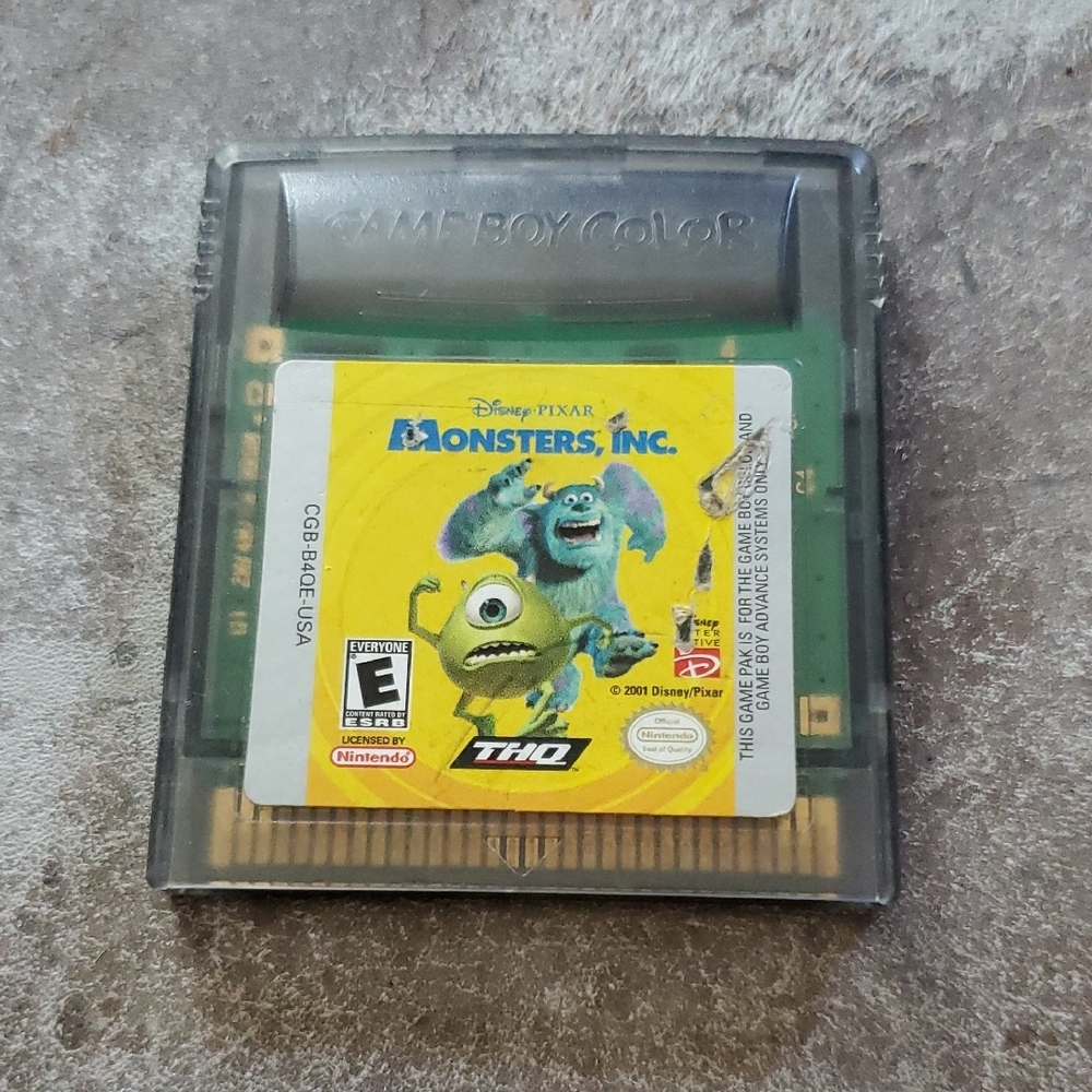 Monsters Inc Game Boy Color Adventure Cartridge